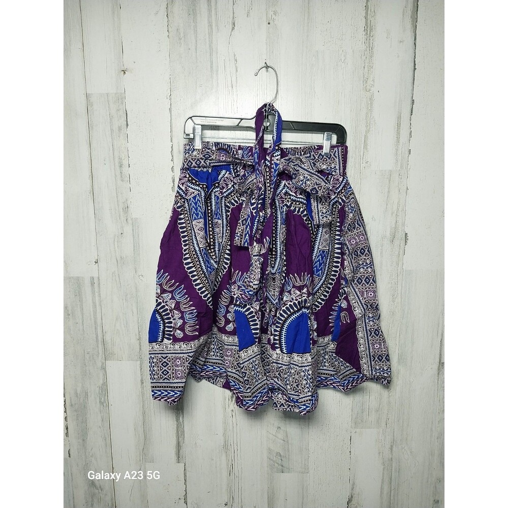 Look At Me Skirt Womens One Size Colorful Belted Peasant Swing Gathered Pull On